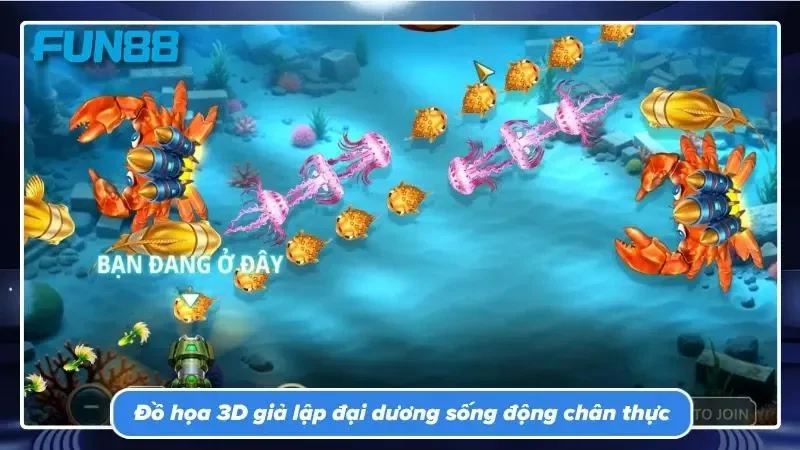 Không gian đại dương bao la với hàng ngàn sinh vật bơi lội sống động.