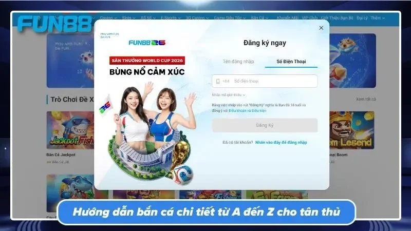 Giao diện bắt đầu ván đấu bắn cá trực tuyến trực quan dễ thao tác.