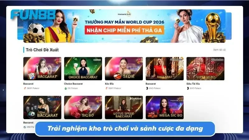 Mỗi sảnh game đều mang đến một trải nghiệm rất riêng