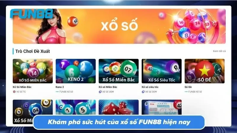 Khám phá sức hút mãnh liệt của sảnh Xổ số FUN88